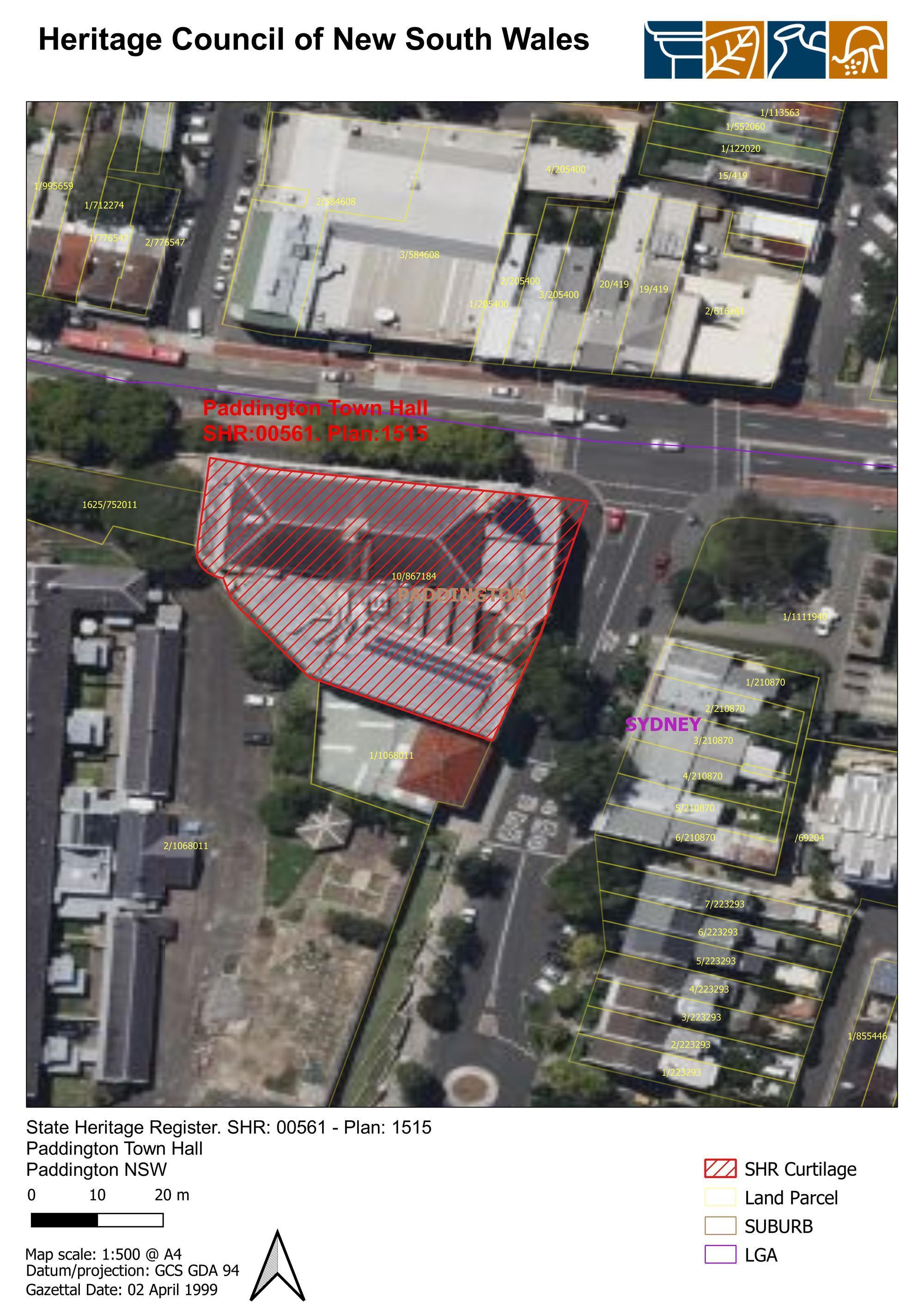 curtilage plan 1515 - Paddington Town Hall - HNSW 2025 2 6