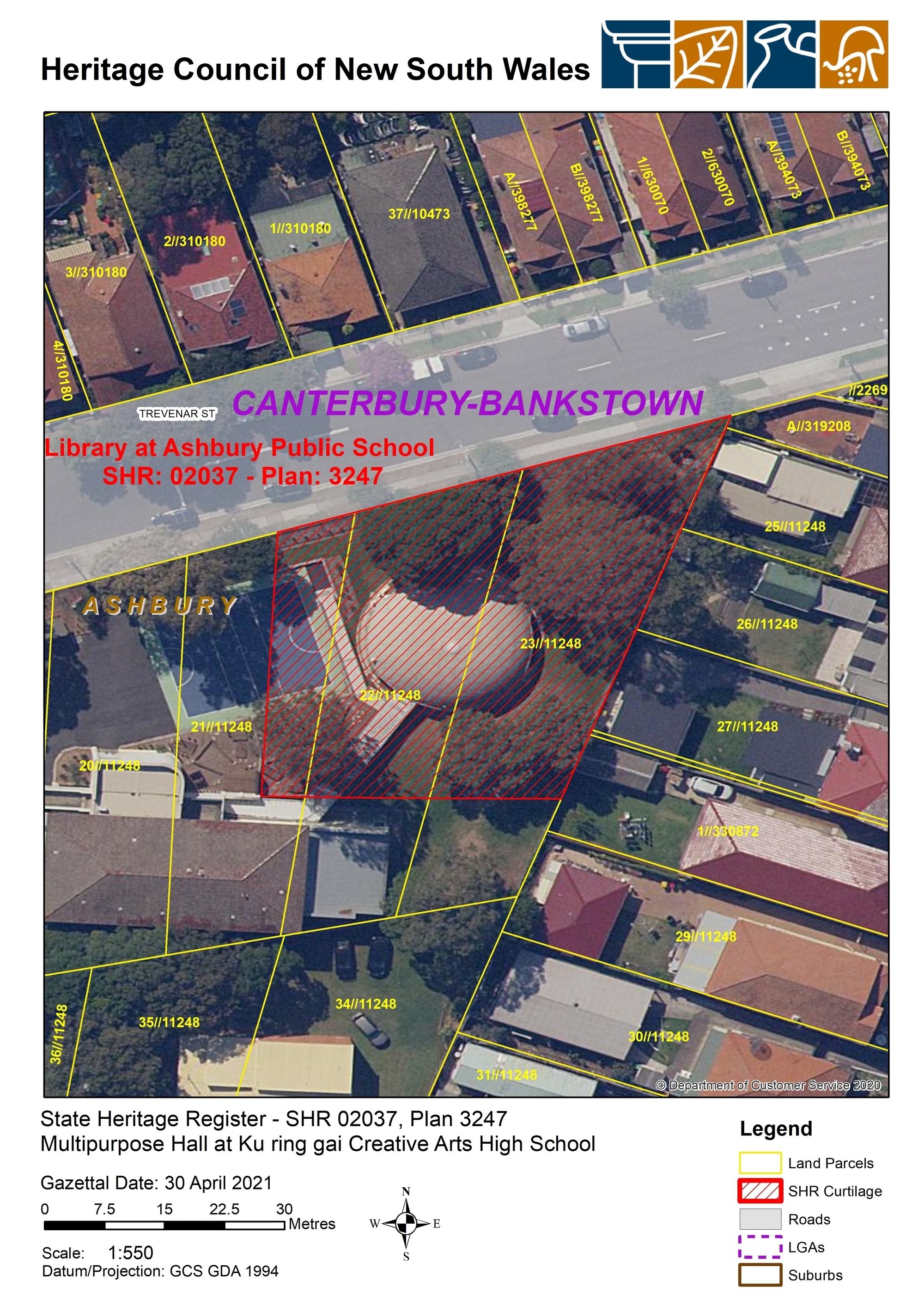Library at Ashbury Public School - SHR Curtilage Plan
