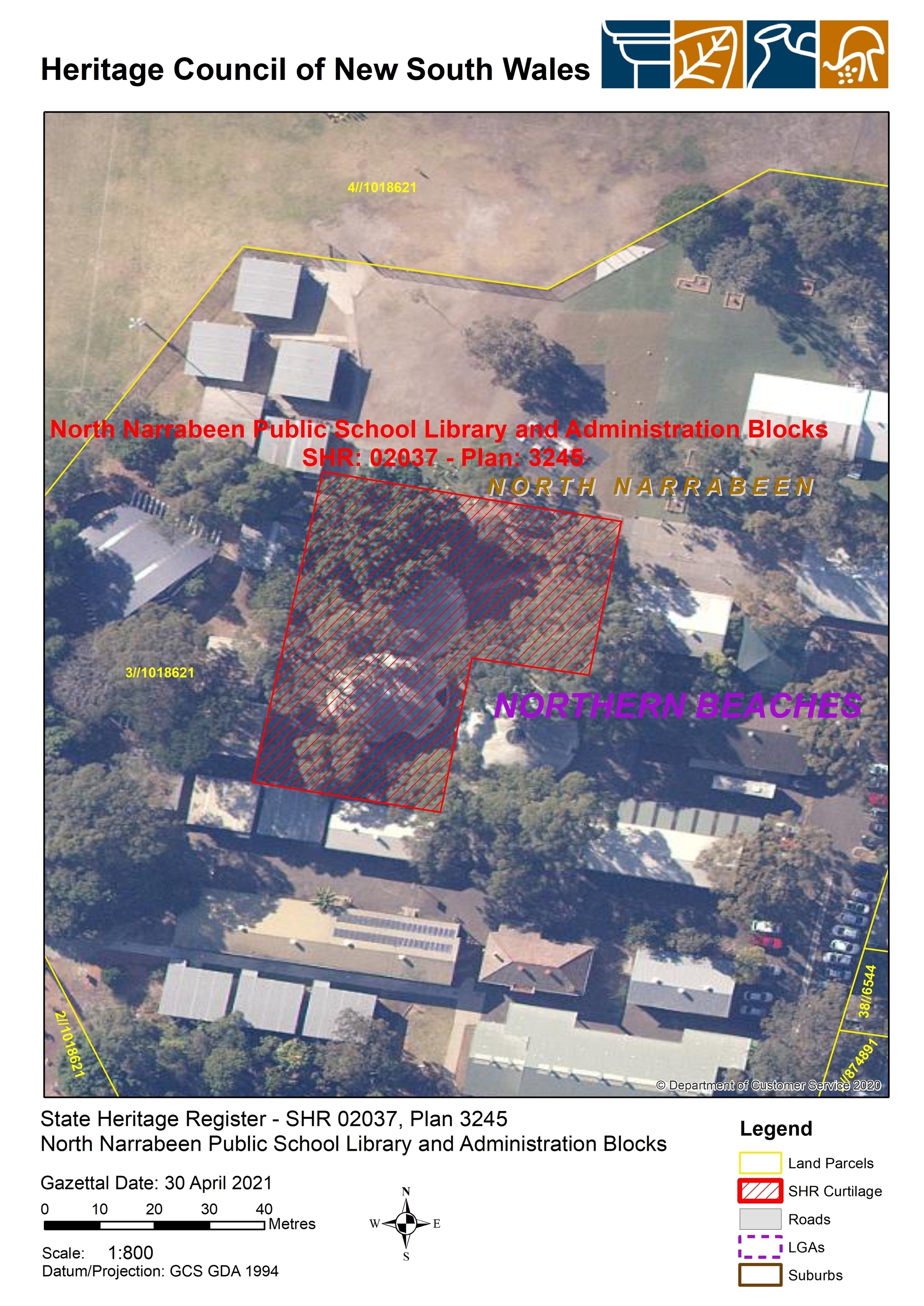 North Narrabeen Public School Library and Administration Blocks - SHR Curtilage Plan