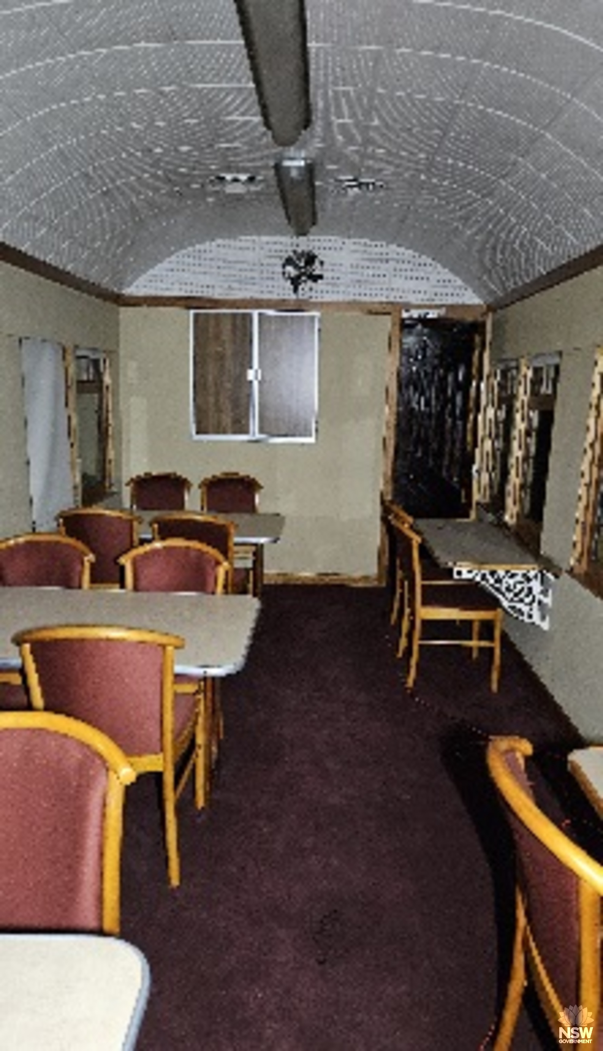 AAH 8 lounge area, with non-original fabric